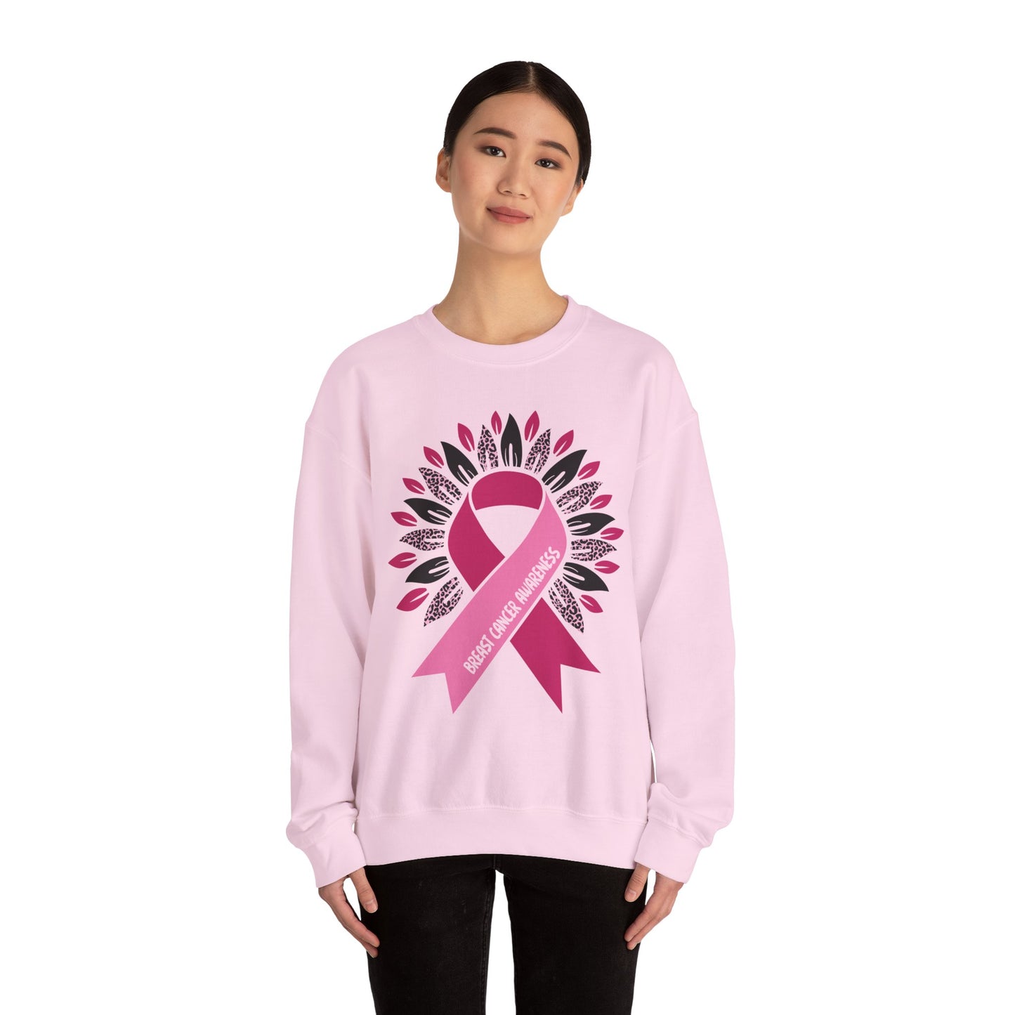 BCA - Pink Ribbon Survivor  Wreath | Unisex Heavy Blend™ Crewneck Sweatshirt