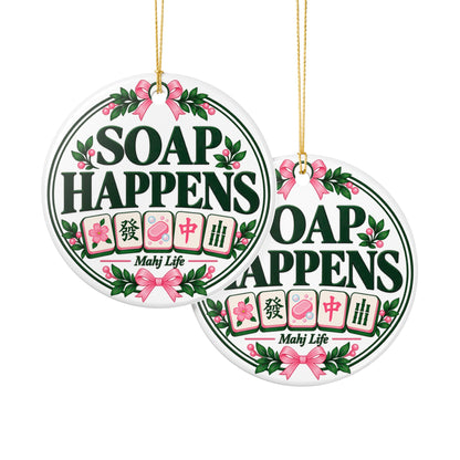 Soap Happens Mahjong Christmas Ornament | Funny Mahj Player Gift