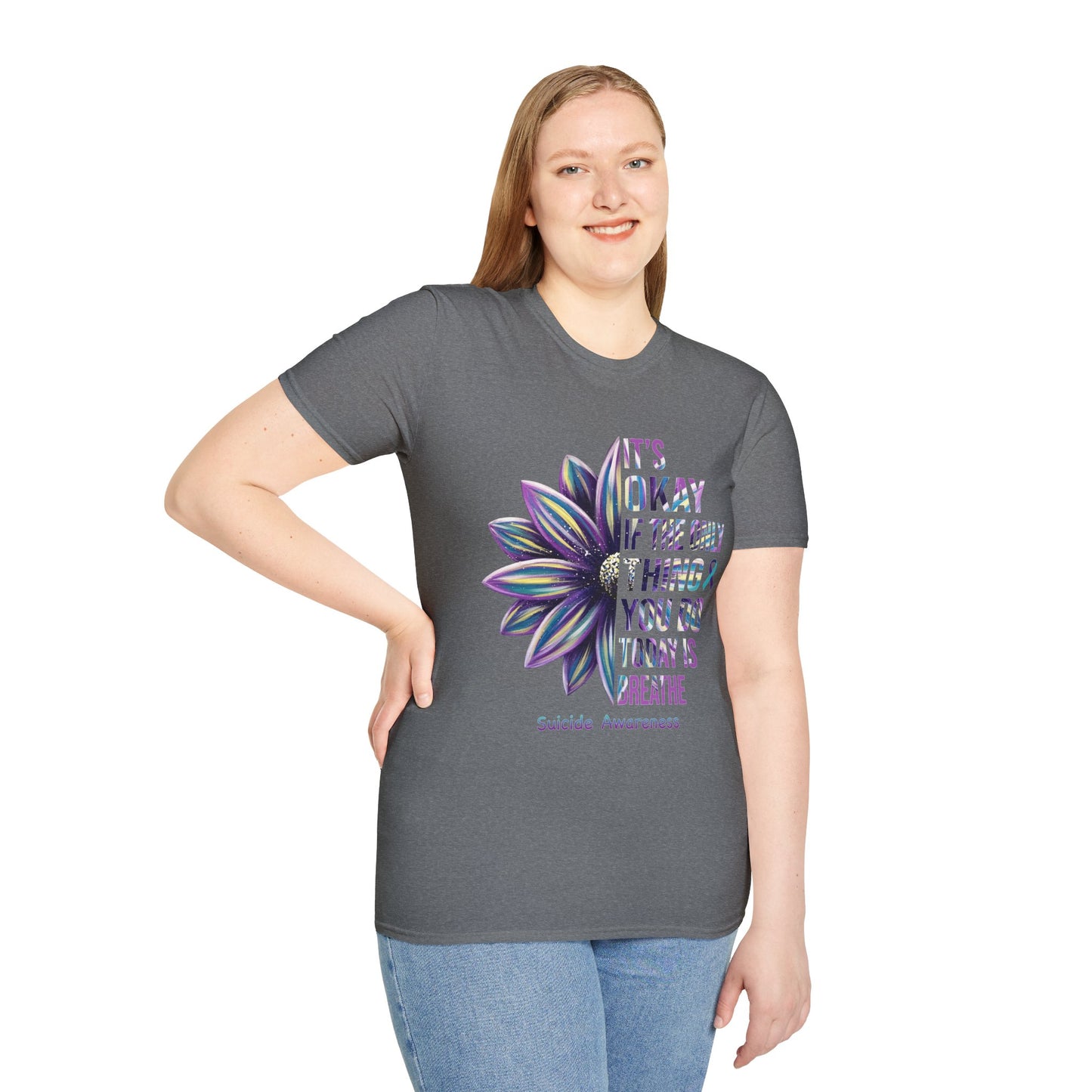 "It’s Okay If All You Did Today Was Breathe" Unisex Comfort Tee – Suicide Awareness Month Shirt