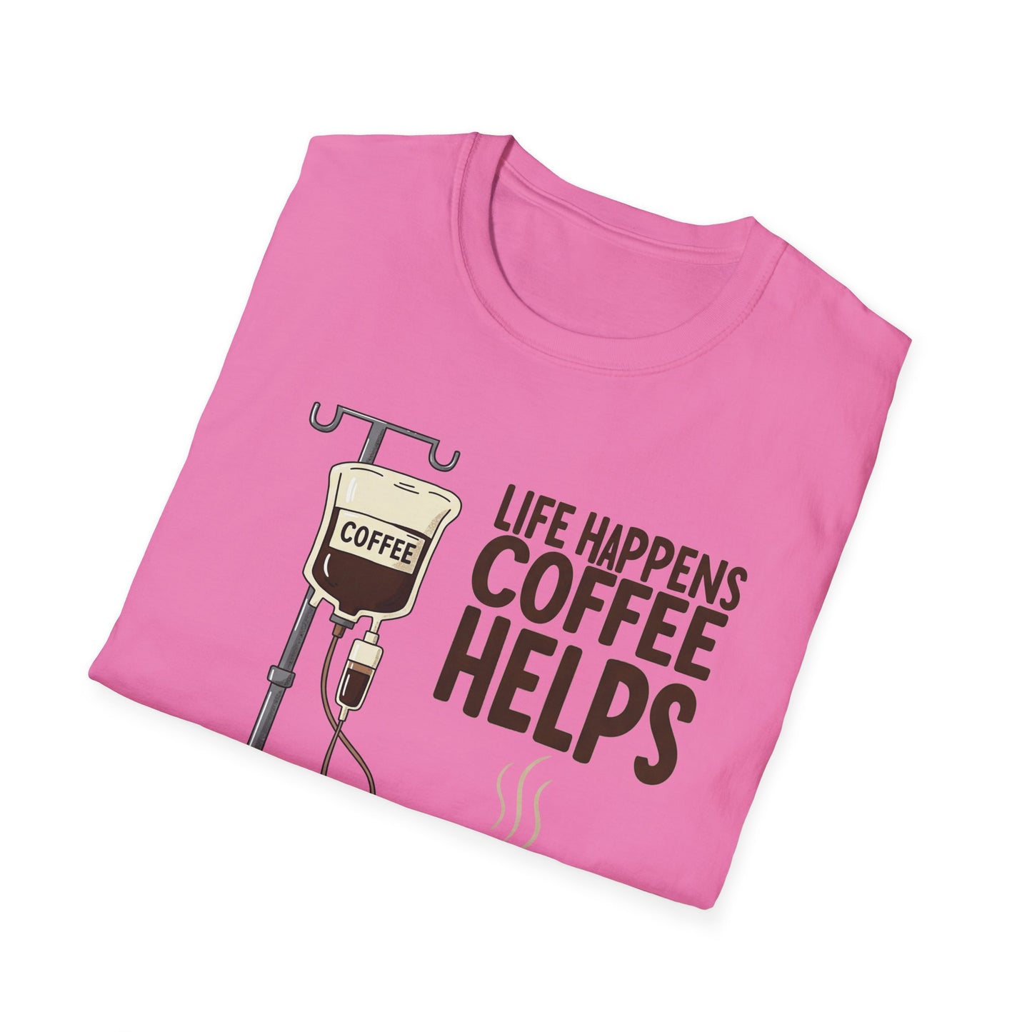 CAF - Life Happens, Coffee Helps | Unisex Softstyle T-Shirt
