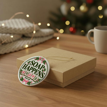 Soap Happens Mahjong Christmas Ornament | Funny Mahj Player Gift