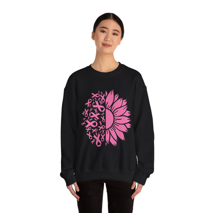 BCA - Pink Ribbon Sunflower  | Unisex Heavy Blend™ Crewneck Sweatshirt