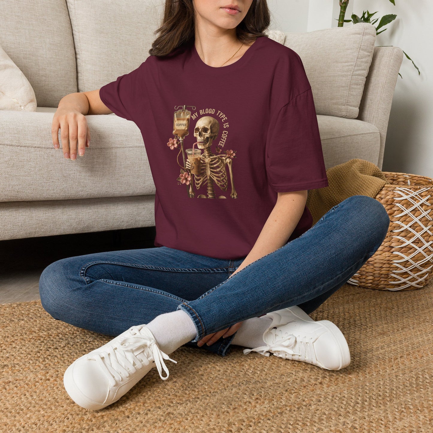 Skeleton Coffee IV T-Shirt | Unisex Classic Fit Caffeine Addict Tee