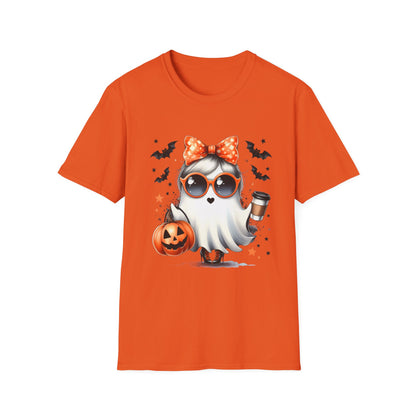 HN - Cute Ghost Bow Coffee | Softstyle T-Shirt