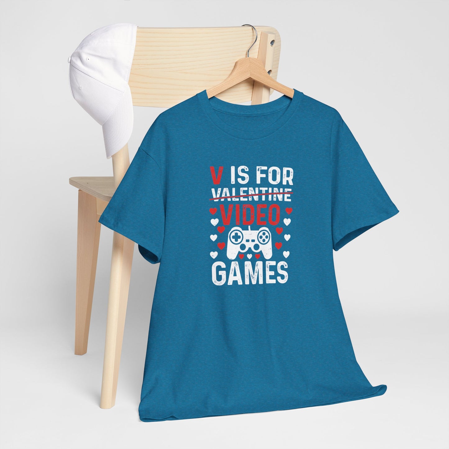 AVL - V Is For Video Games (Style 2) | Unisex Heavy Cotton Tee