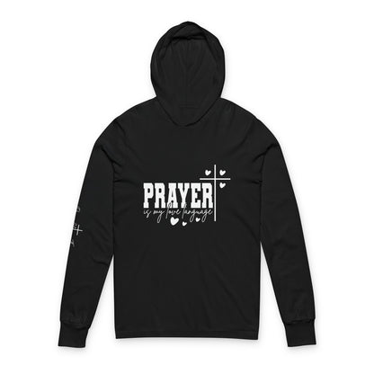 Prayer Is My Love Language Long-Sleeve Hoodie – Christian Valentine’s Apparel