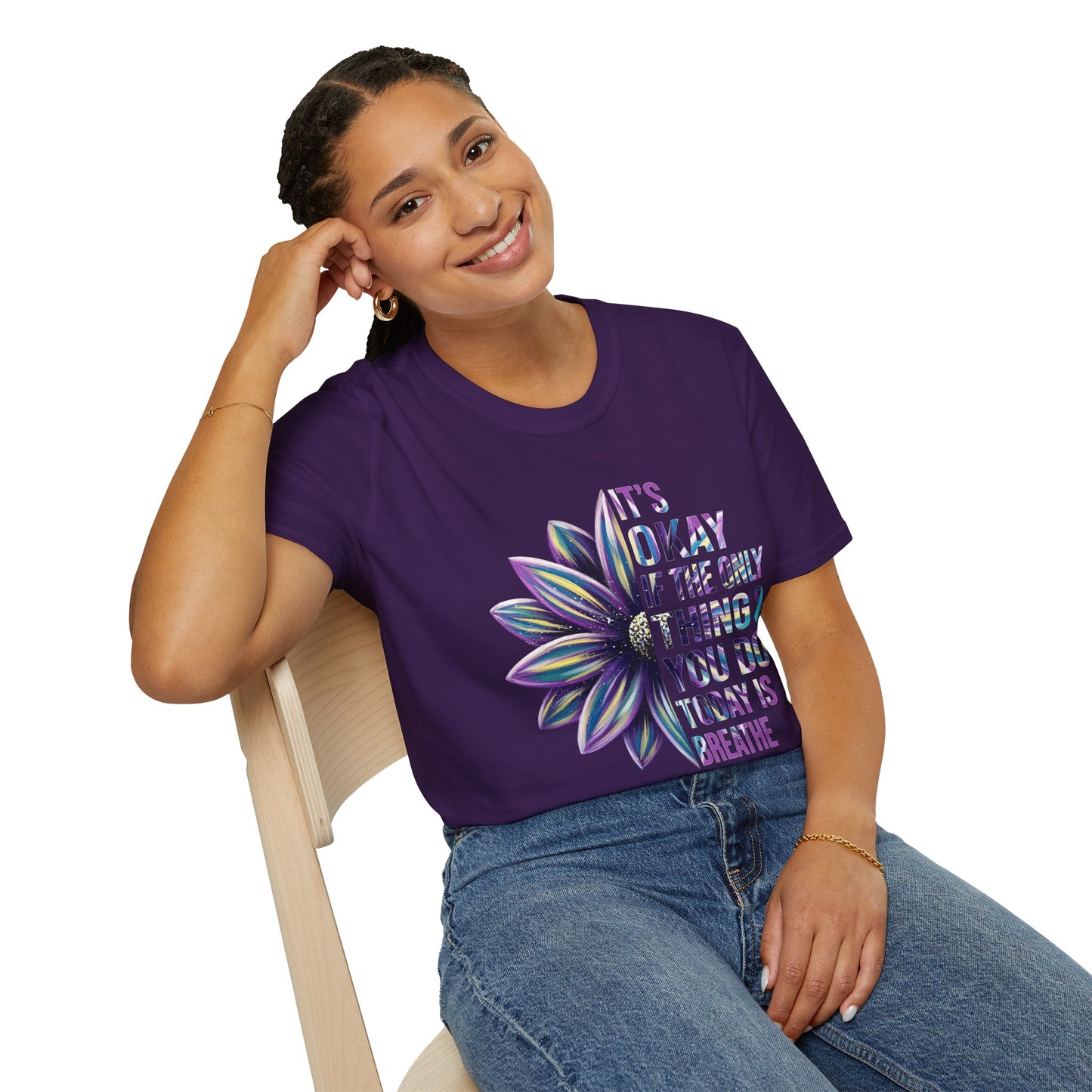 "It’s Okay If All You Did Today Was Breathe" Unisex Comfort Tee – Suicide Awareness Month Shirt