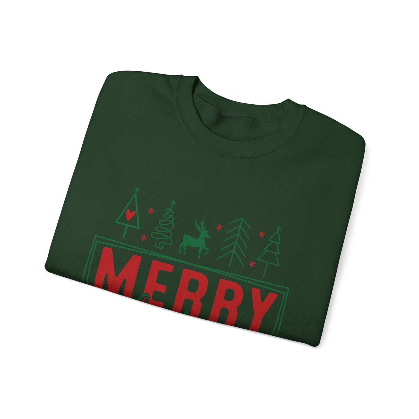 CMS - Merry Christmas Tree Landscape | Heavy Blend™ Crewneck Sweatshirt