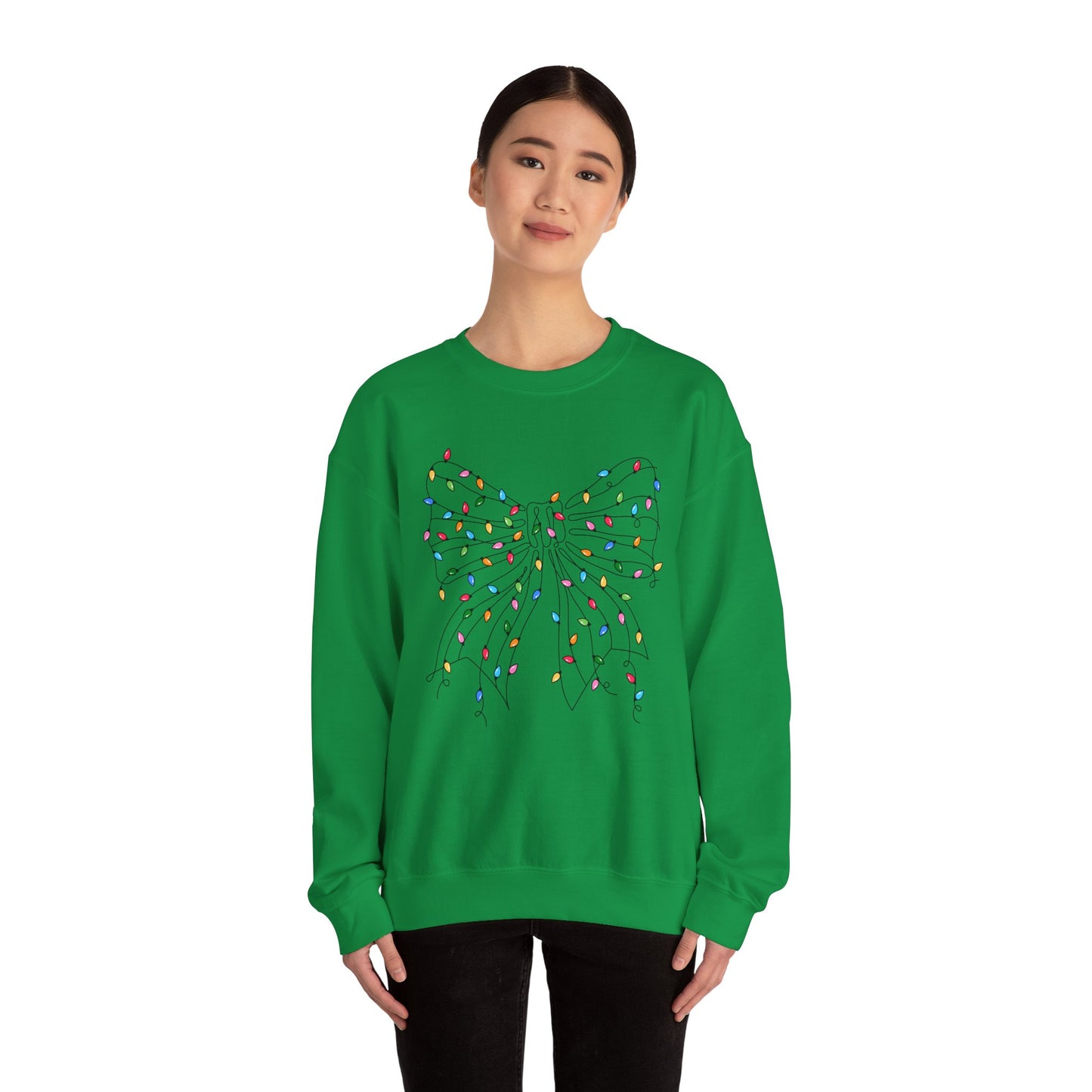 CMS - Christmas Lights Bow | Heavy Blend™ Crewneck Sweatshirt