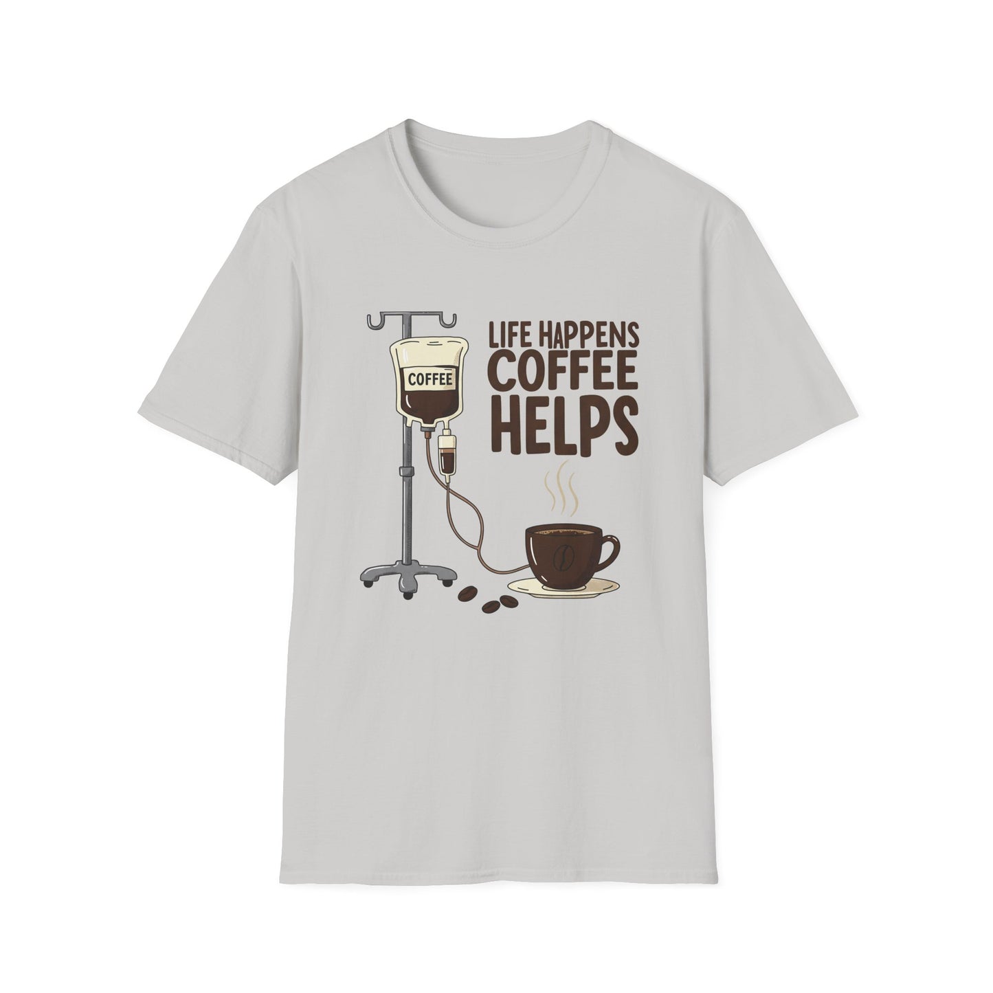 CAF - Life Happens, Coffee Helps | Unisex Softstyle T-Shirt