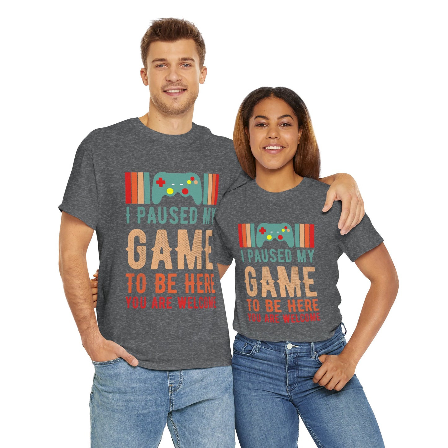 GME - I Paused My Game To Be Here | Unisex Heavy Cotton Tee