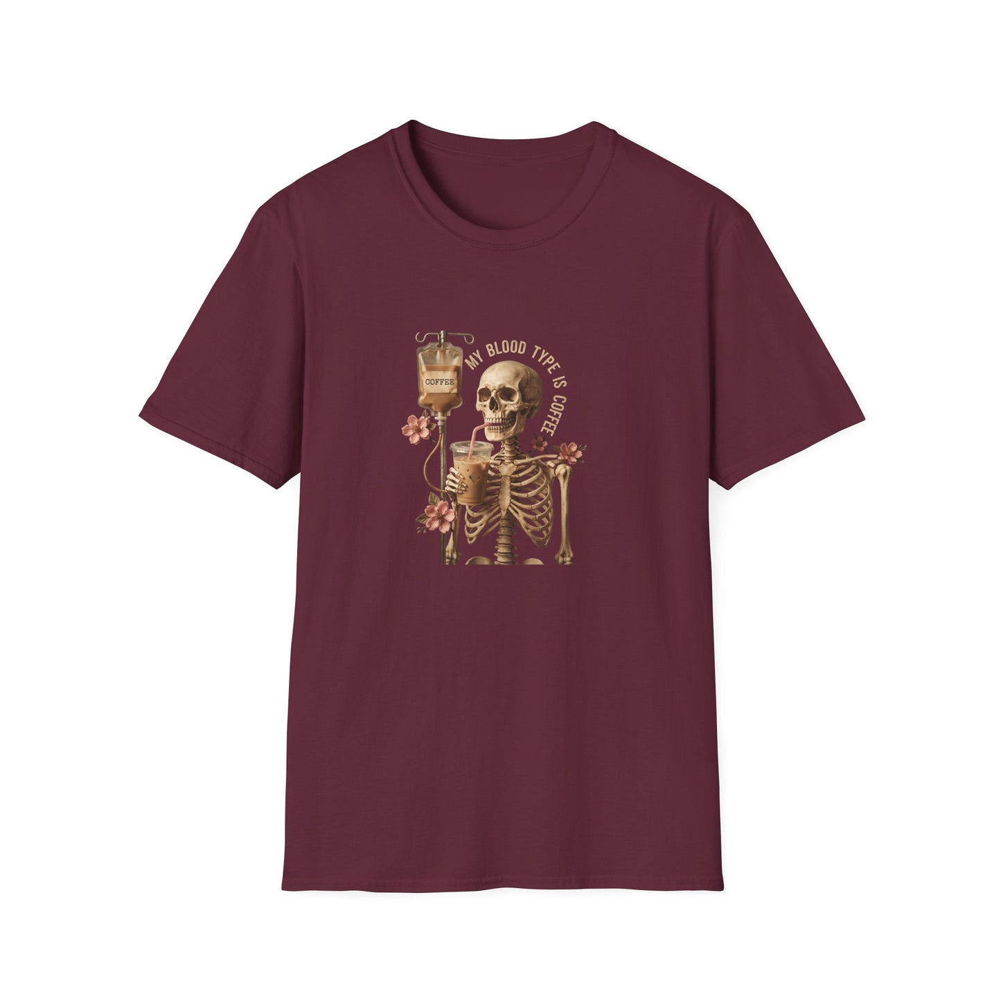 Skeleton Coffee IV T-Shirt | Unisex Classic Fit Caffeine Addict Tee