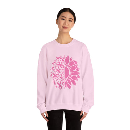 BCA - Pink Ribbon Sunflower  | Unisex Heavy Blend™ Crewneck Sweatshirt