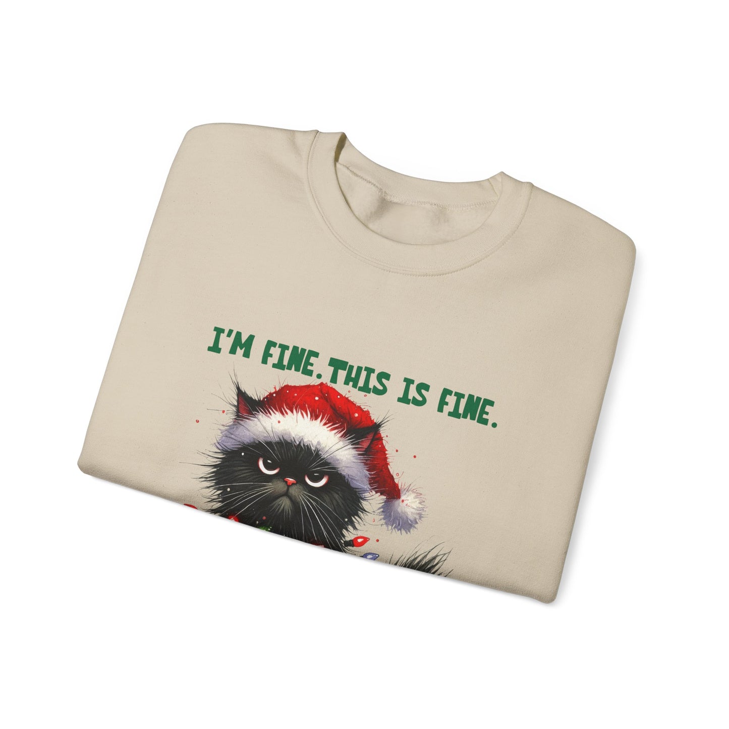 CMS - I'm Fine. This is Fine. Totally Fine (Cat) | Heavy Blend™ Crewneck Sweatshirt