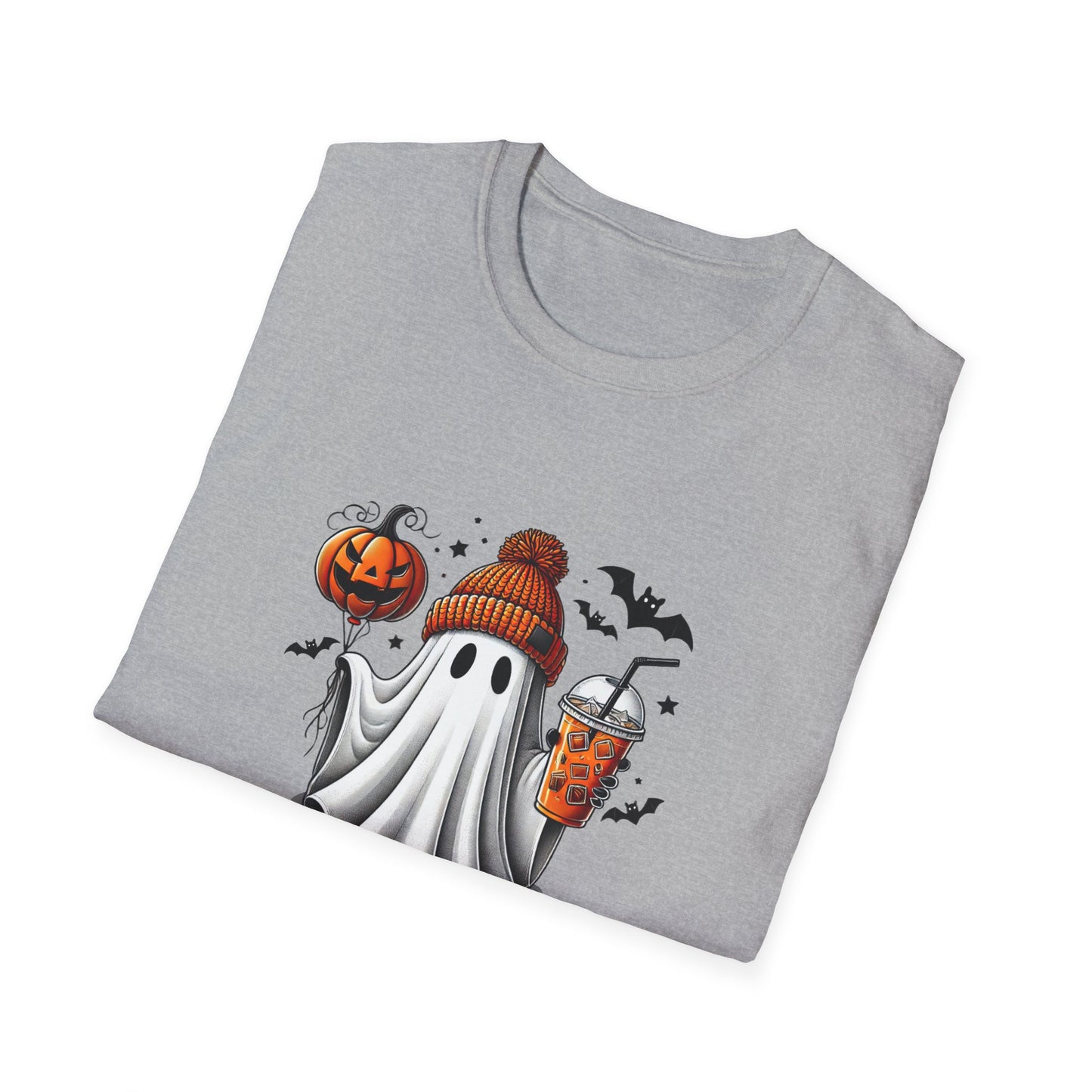 HN - Cute Ghost Beanie Coffee | Softstyle T-Shirt