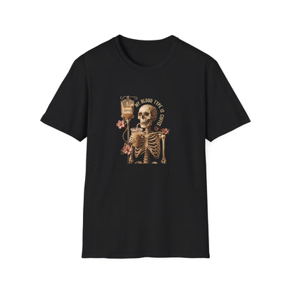 Skeleton Coffee IV T-Shirt | Unisex Classic Fit Caffeine Addict Tee