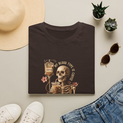 Skeleton Coffee IV T-Shirt | Unisex Classic Fit Caffeine Addict Tee