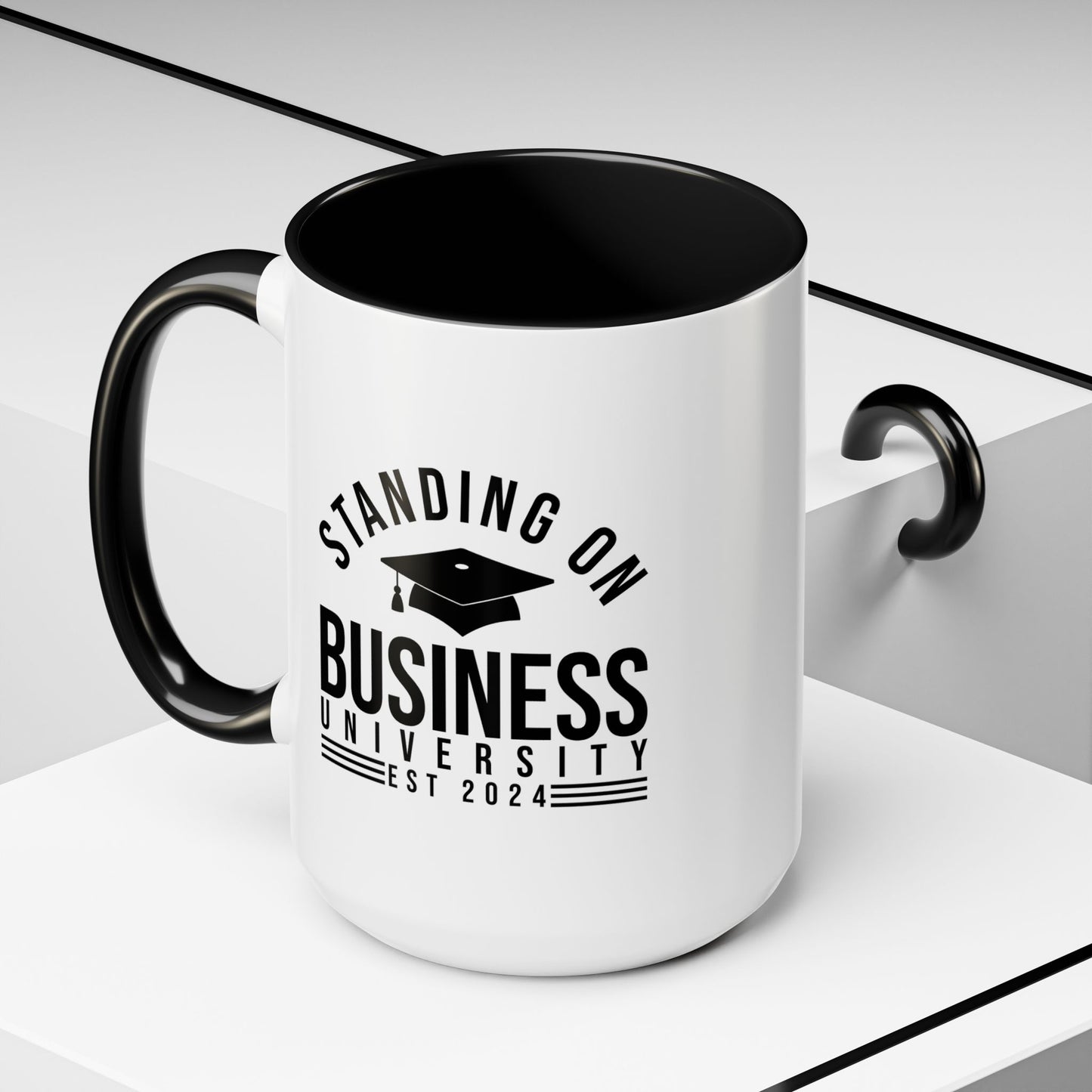 BADED - Standing on Business | Accent Coffee Mug Black (11, 15oz)