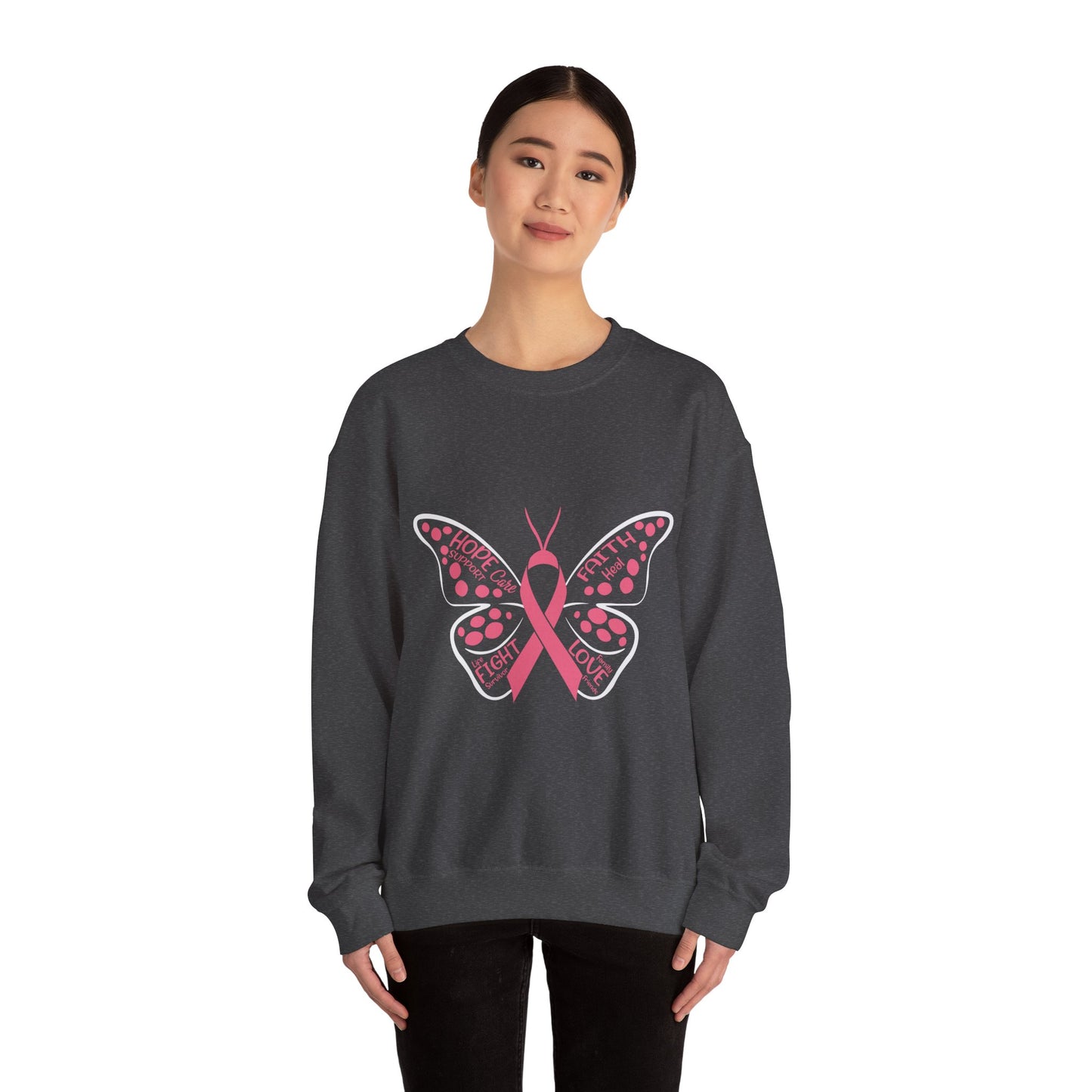 BCA - Pink Butterfly | Unisex Heavy Blend™ Crewneck Sweatshirt