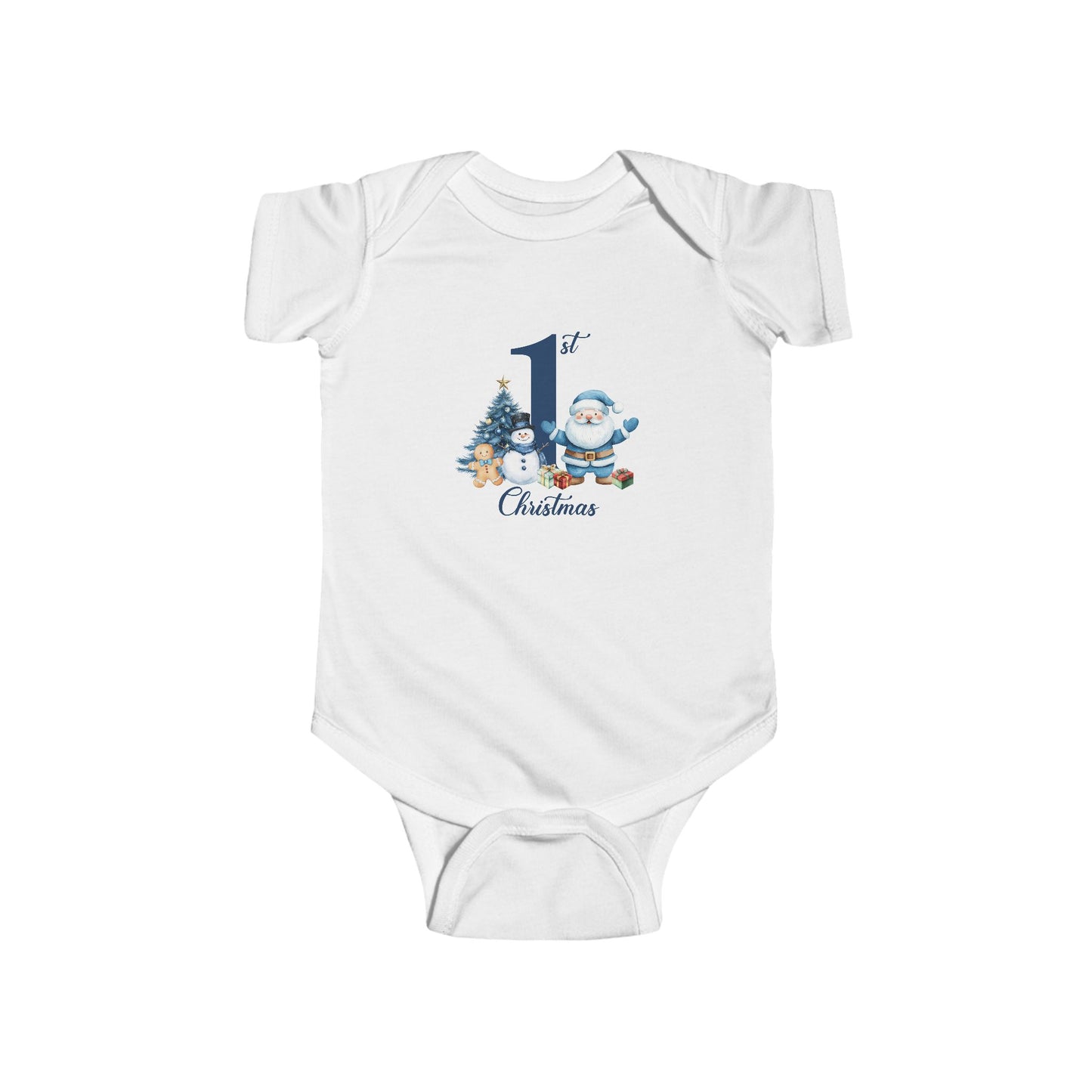 CMS - My 1st Christmas Santa Blue | Infant Fine Jersey Bodysuit