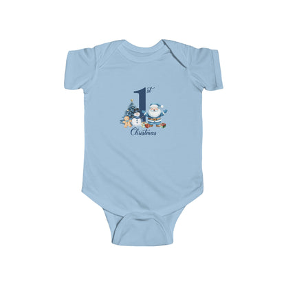 CMS - My 1st Christmas Santa Blue | Infant Fine Jersey Bodysuit