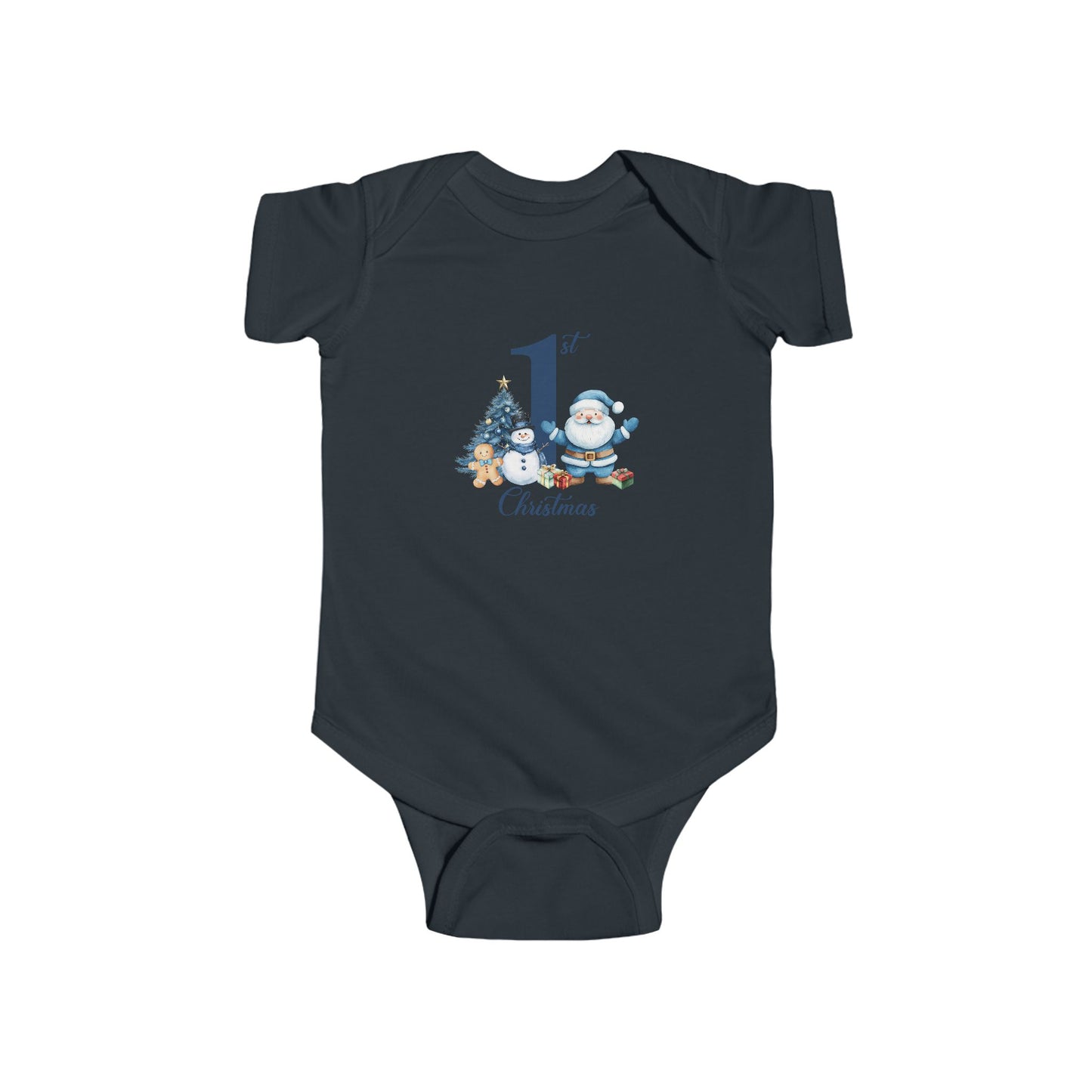 CMS - My 1st Christmas Santa Blue | Infant Fine Jersey Bodysuit