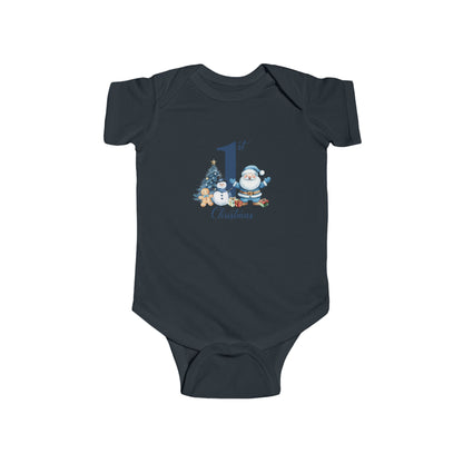 CMS - My 1st Christmas Santa Blue | Infant Fine Jersey Bodysuit