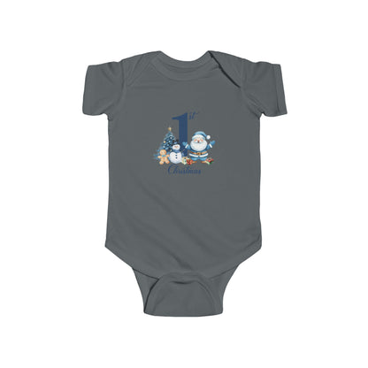 CMS - My 1st Christmas Santa Blue | Infant Fine Jersey Bodysuit