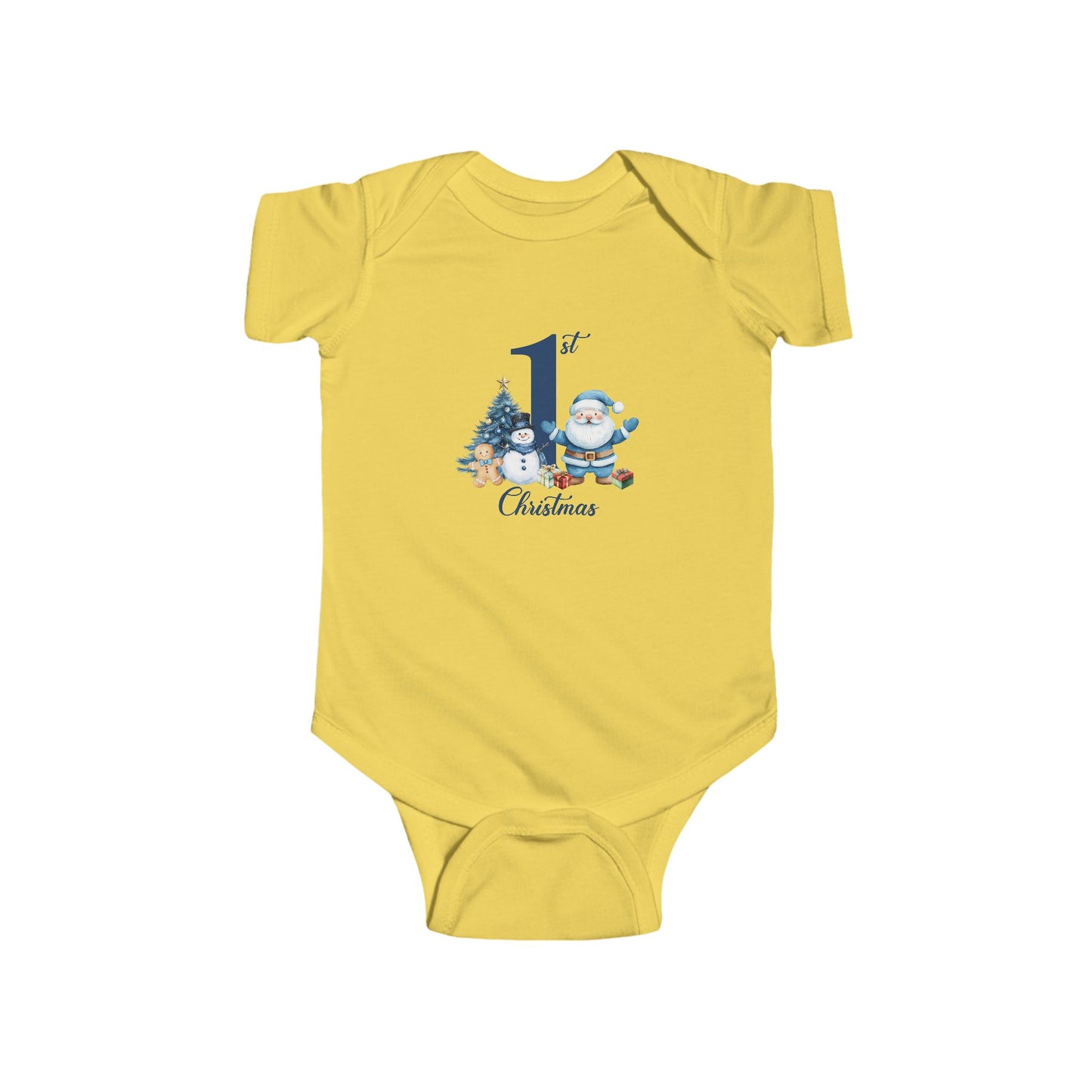 CMS - My 1st Christmas Santa Blue | Infant Fine Jersey Bodysuit