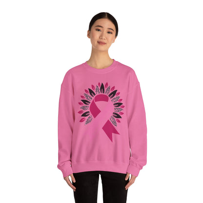 BCA - Pink Ribbon Survivor  Wreath | Unisex Heavy Blend™ Crewneck Sweatshirt