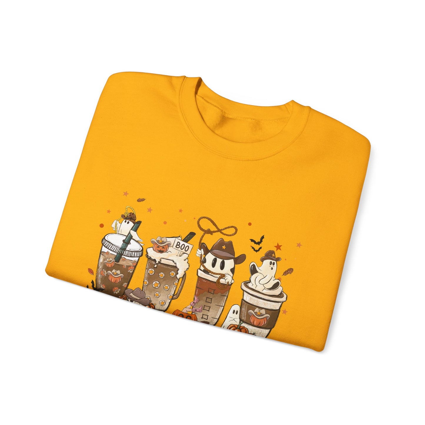 HN- Ghostly Four Coffees | Heavy Blend™ Crewneck Sweatshirt