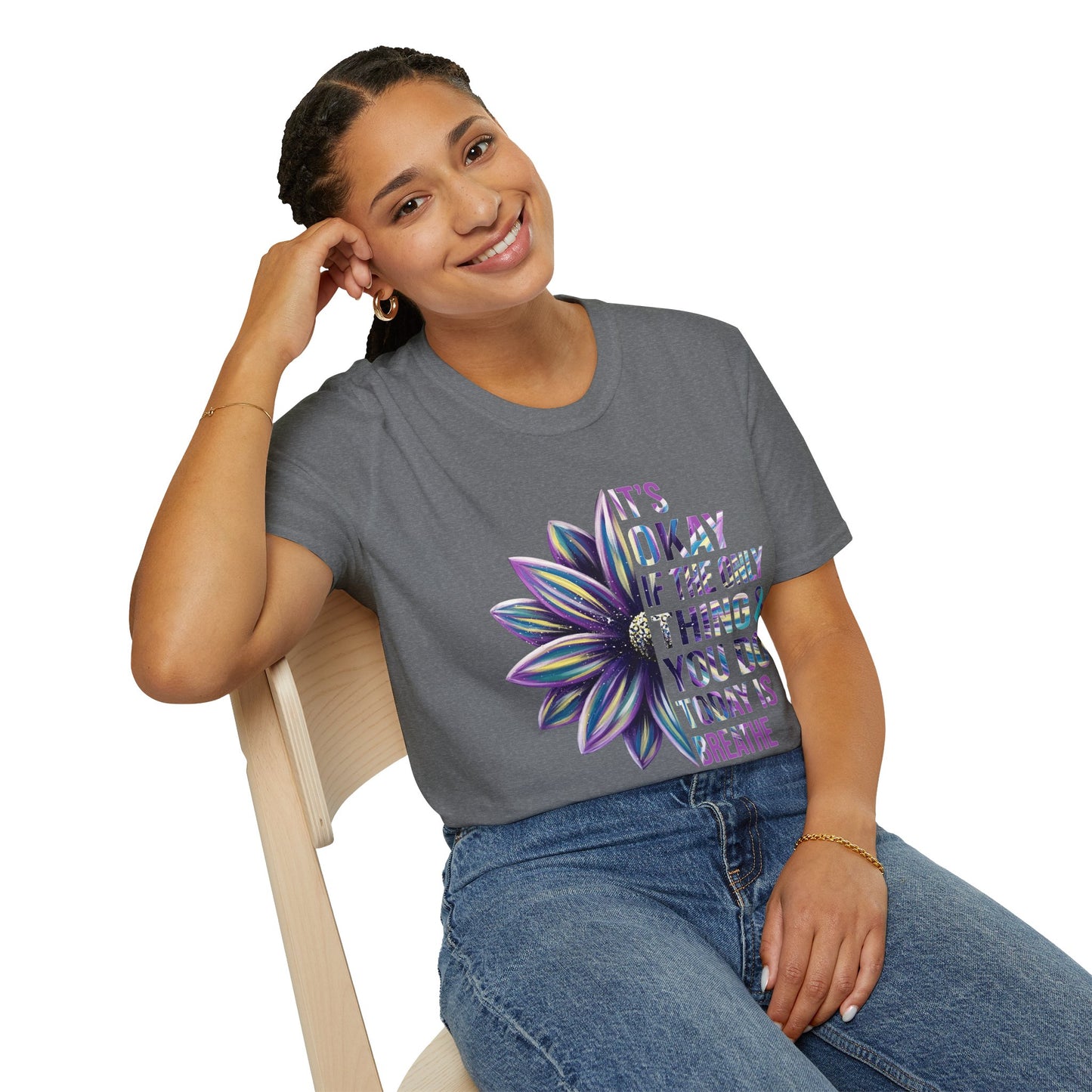 "It’s Okay If All You Did Today Was Breathe" Unisex Comfort Tee – Suicide Awareness Month Shirt