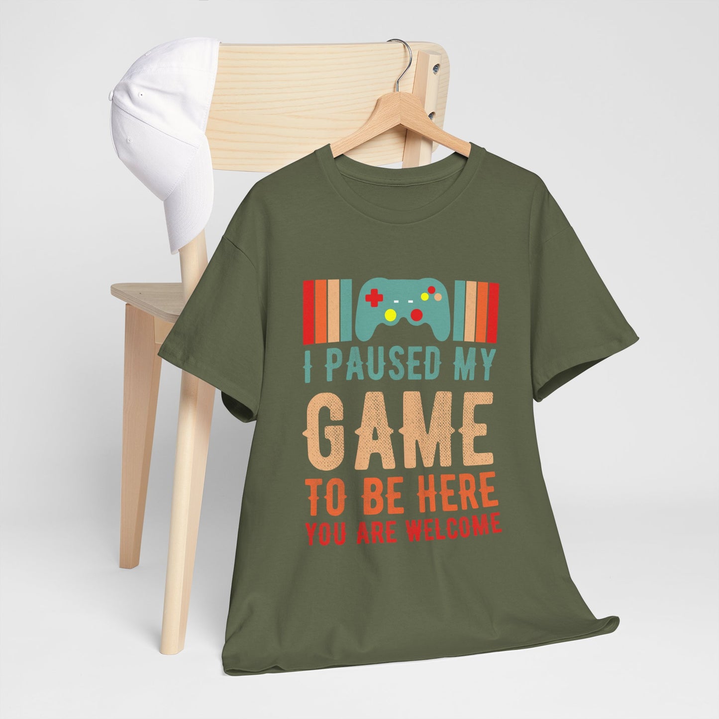 GME - I Paused My Game To Be Here | Unisex Heavy Cotton Tee