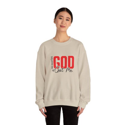 No Worries, God Got Me Sweatshirt | Christian Faith Statement Unisex Crewneck