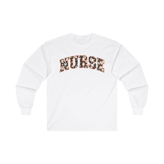 HN-Nurse Ghost Pattern | Ultra Cotton Long Sleeve Tee