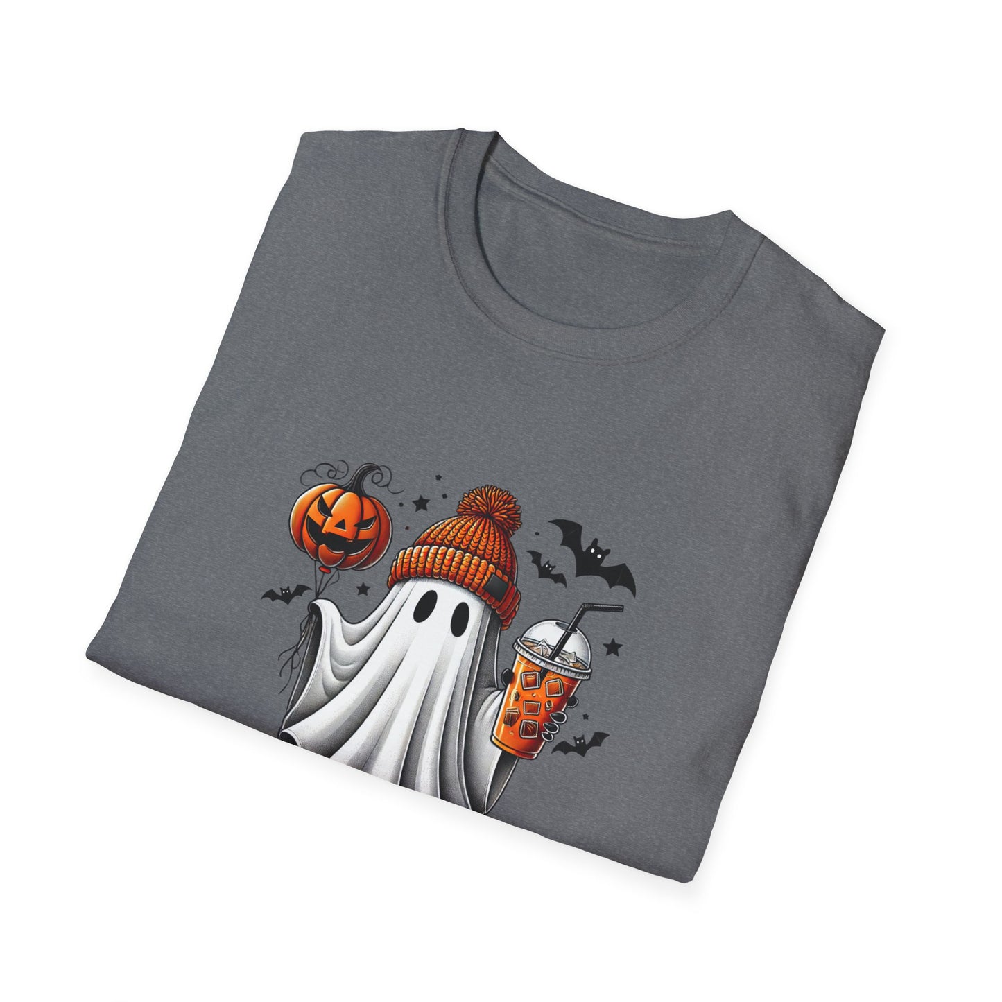 HN - Cute Ghost Beanie Coffee | Softstyle T-Shirt