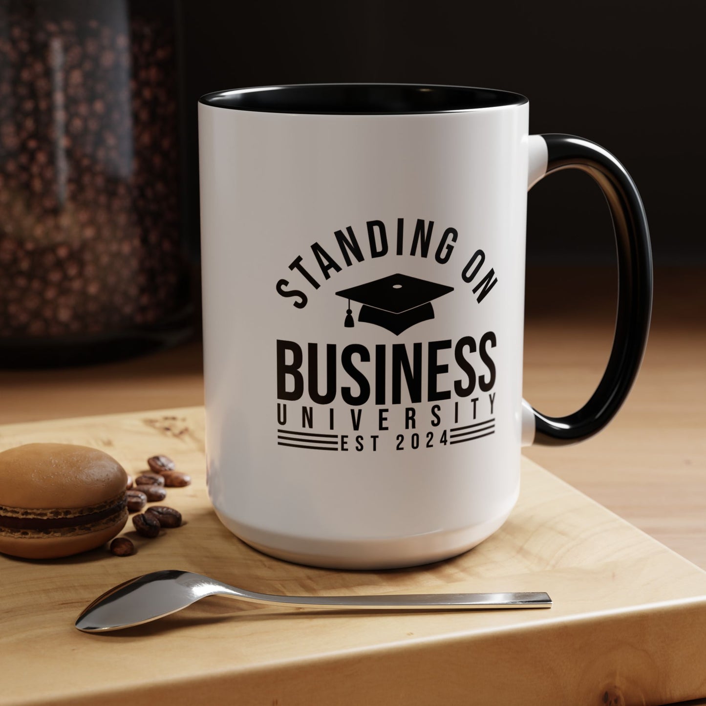 BADED - Standing on Business | Accent Coffee Mug Black (11, 15oz)