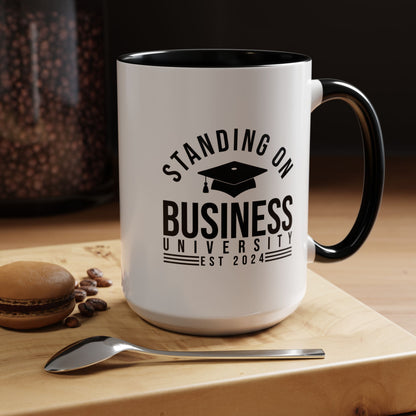 BADED - Standing on Business | Accent Coffee Mug Black (11, 15oz)