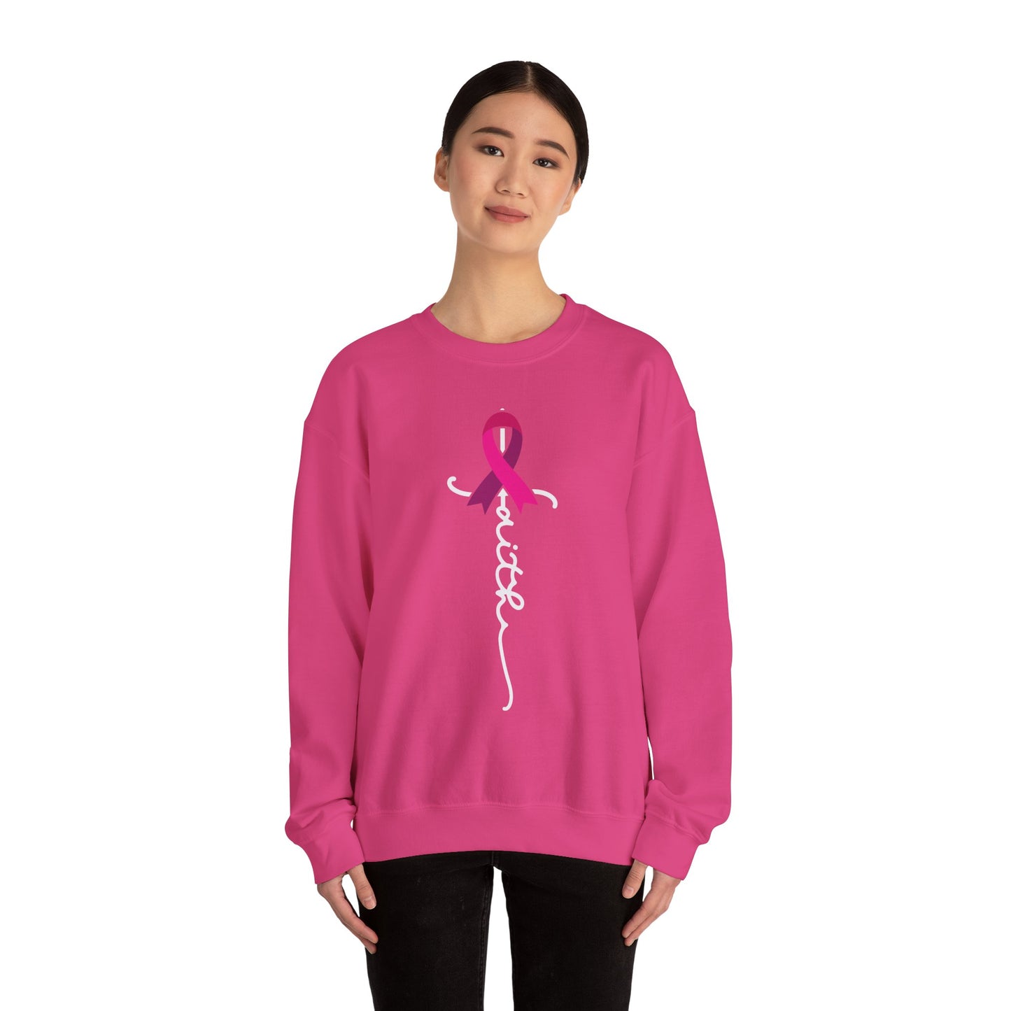 BCA - Faith Pink Ribbon | Unisex Heavy Blend™ Crewneck Sweatshirt