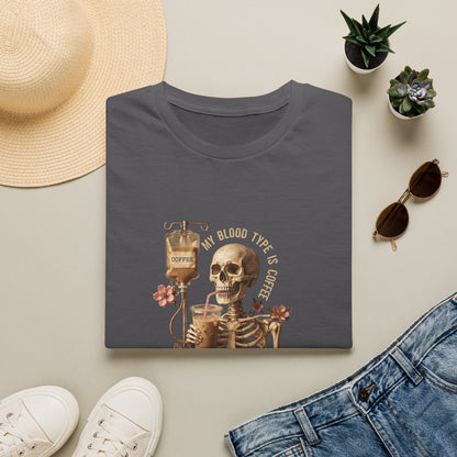 Skeleton Coffee IV T-Shirt | Unisex Classic Fit Caffeine Addict Tee