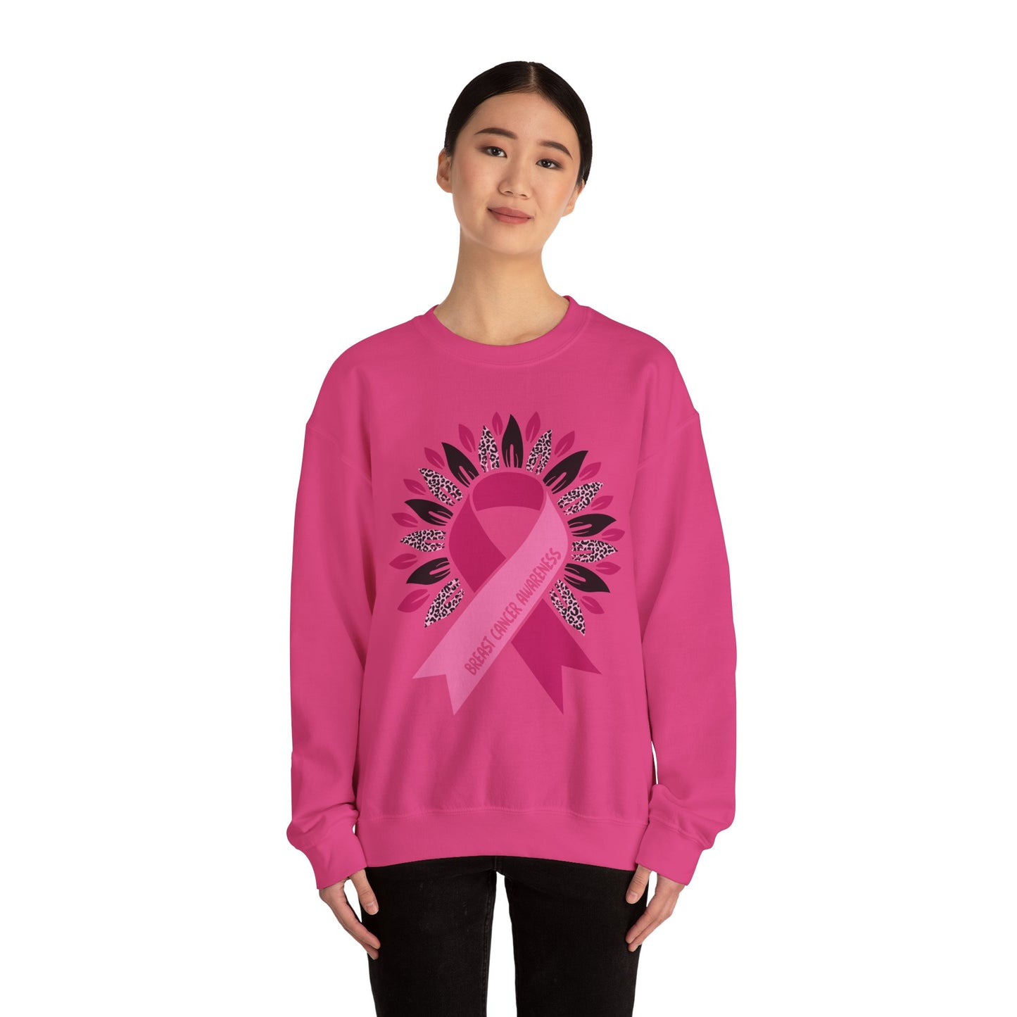 BCA - Pink Ribbon Survivor  Wreath | Unisex Heavy Blend™ Crewneck Sweatshirt