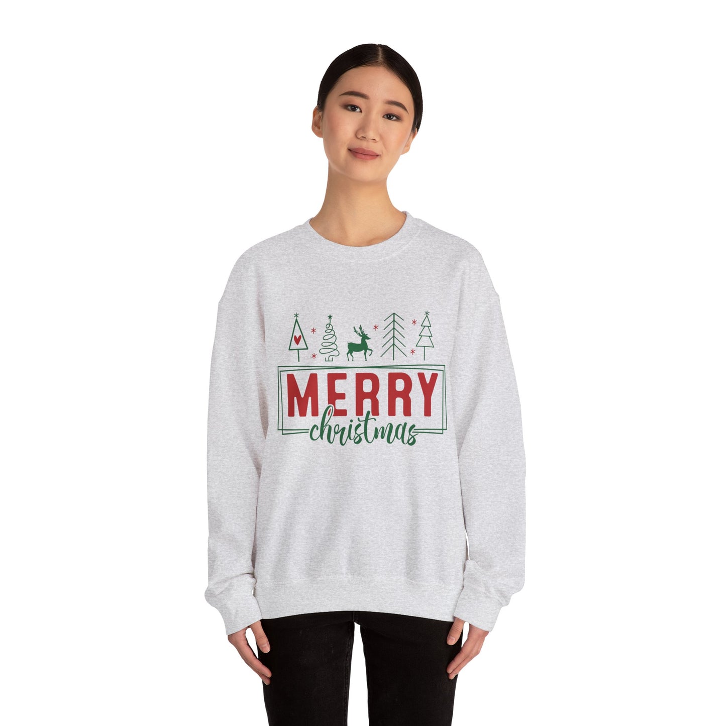 CMS - Merry Christmas Tree Landscape | Heavy Blend™ Crewneck Sweatshirt