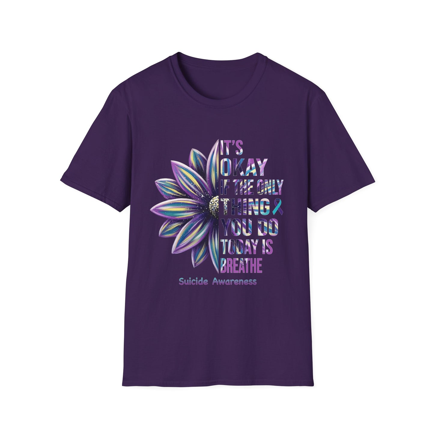 "It’s Okay If All You Did Today Was Breathe" Unisex Comfort Tee – Suicide Awareness Month Shirt