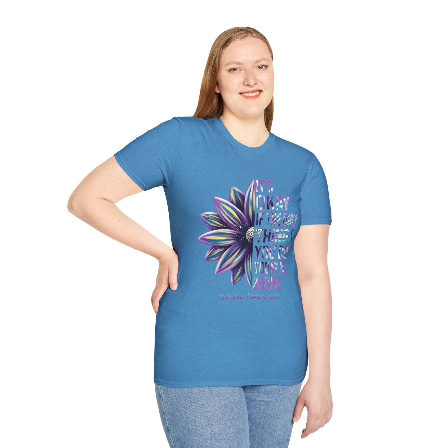 "It’s Okay If All You Did Today Was Breathe" Unisex Comfort Tee – Suicide Awareness Month Shirt