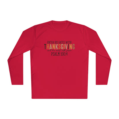 TGV - Psalm 100:4 - Enter His Gates With Thanksgiving... | Active Lightweight Long Sleeve Tee