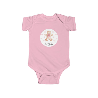 CMS - My 1st Christmas Pink Gingerbread | Infant Fine Jersey Bodysuit