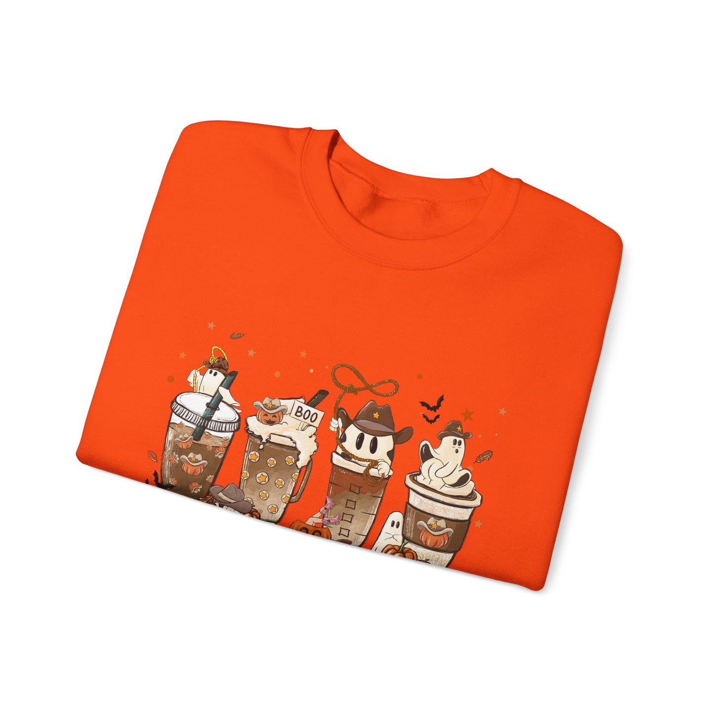 HN- Ghostly Four Coffees | Heavy Blend™ Crewneck Sweatshirt