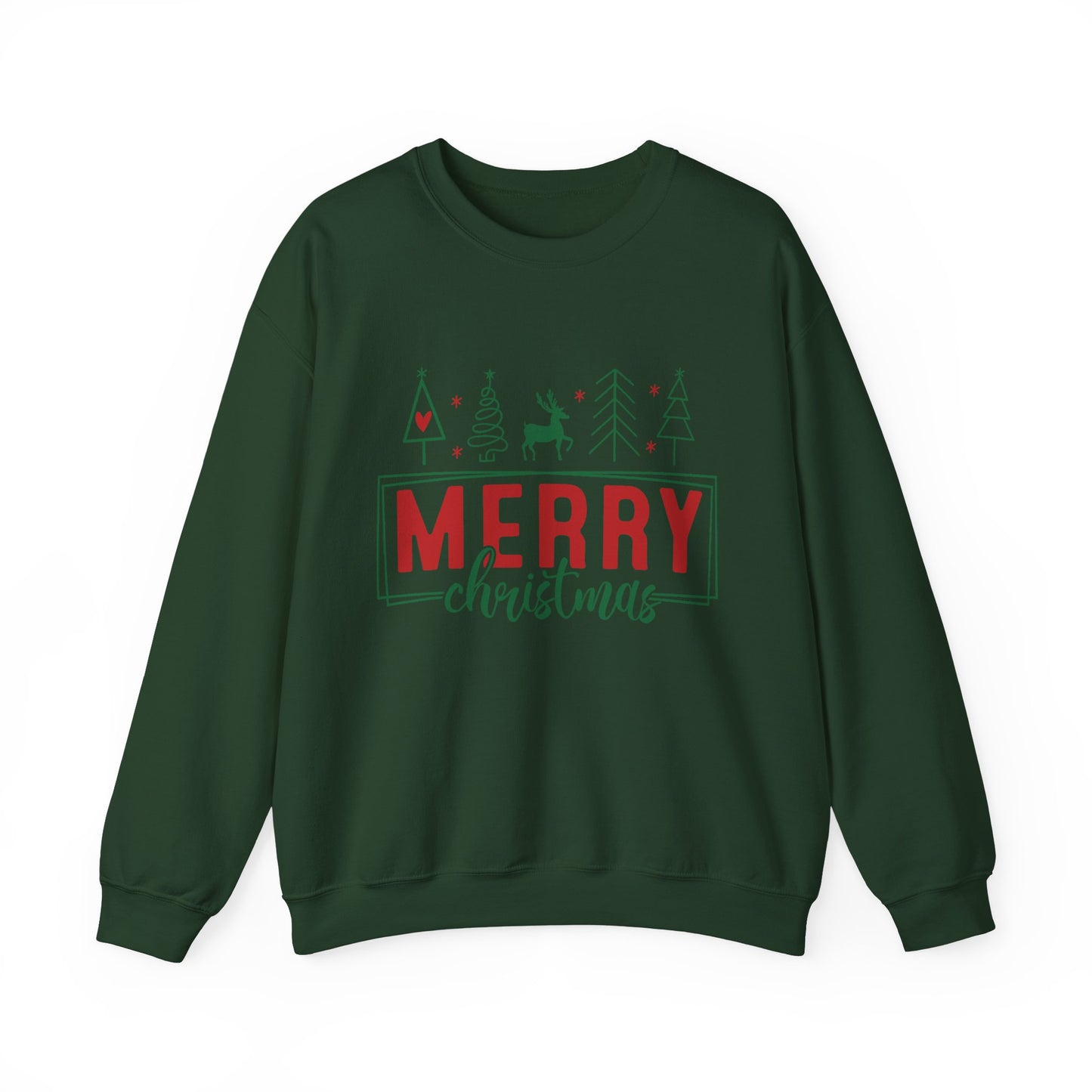 CMS - Merry Christmas Tree Landscape | Heavy Blend™ Crewneck Sweatshirt