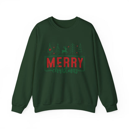 CMS - Merry Christmas Tree Landscape | Heavy Blend™ Crewneck Sweatshirt