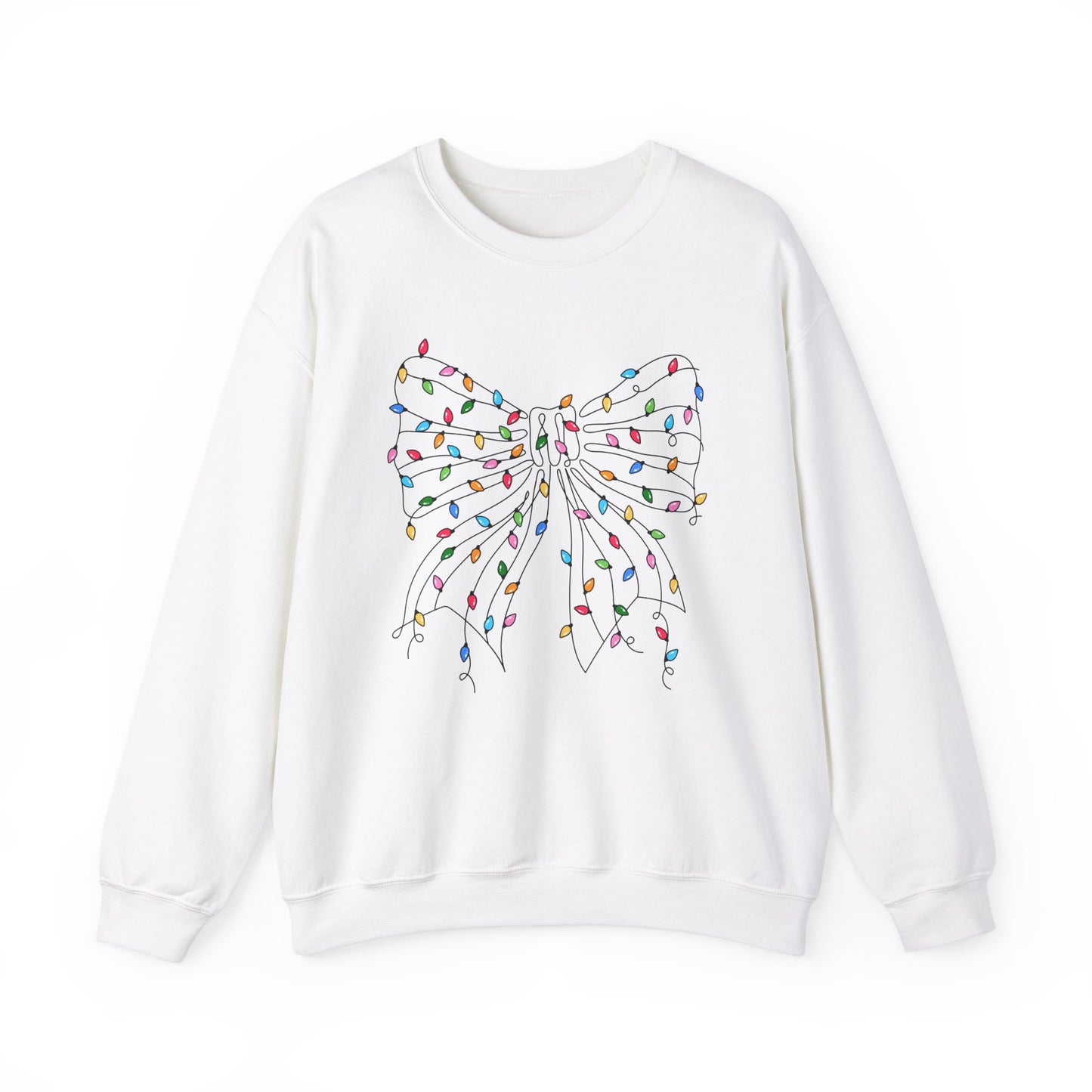 CMS - Christmas Lights Bow | Heavy Blend™ Crewneck Sweatshirt